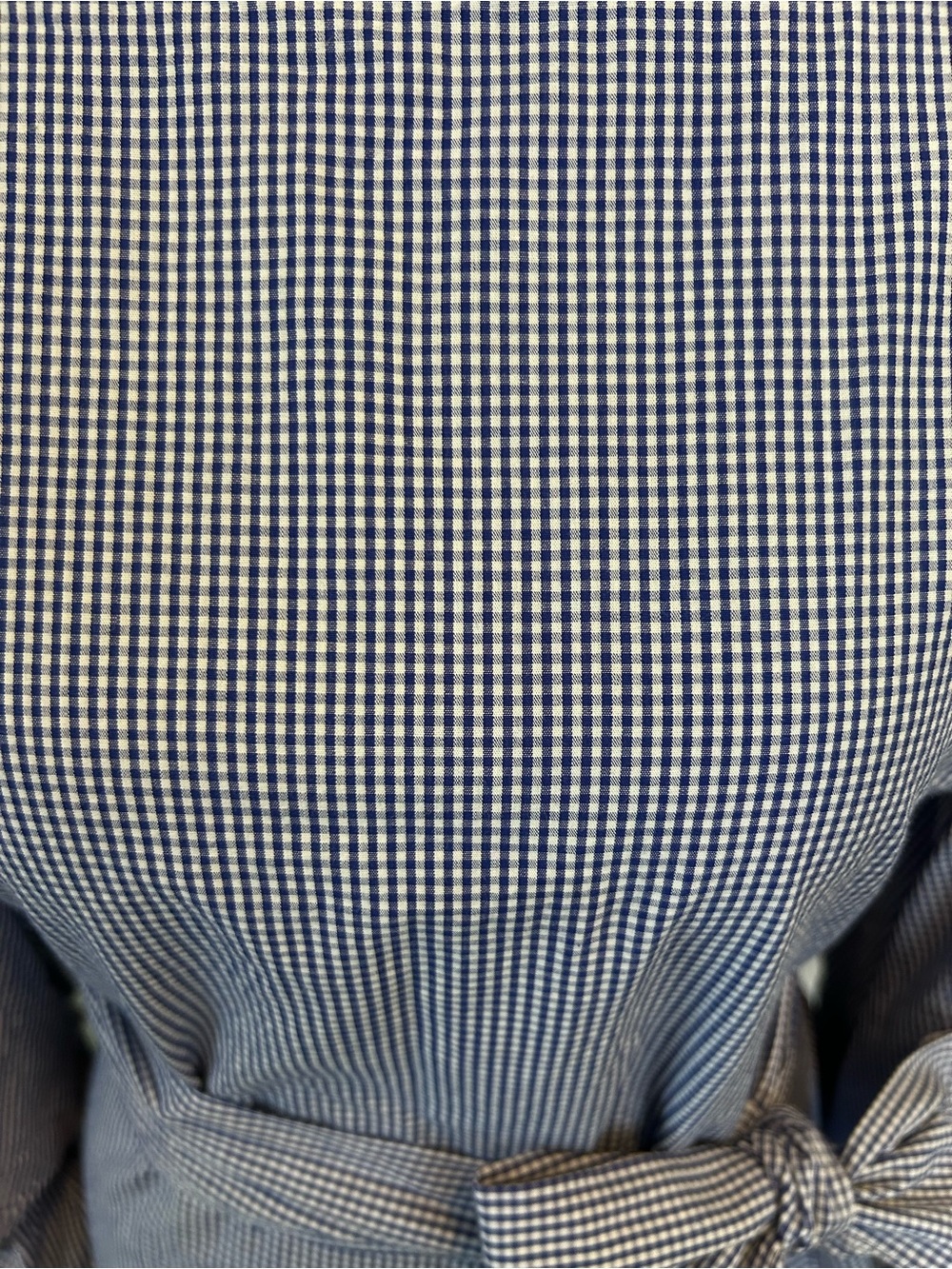 Max Jeans Blue Gingham Tie-Waist Boatneck Blouse 100% Cotton - Picture 5 of 7